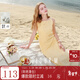 三彩2025夏季新款純棉連衣裙一字領(lǐng)法式吊帶裙極簡(jiǎn)長(cháng)裙M 檸檬黃 M 160/84A