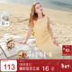 三彩2025夏季新款純棉連衣裙一字領(lǐng)法式吊帶裙極簡(jiǎn)長(cháng)裙M