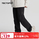 探拓（TECTOP）軟殼褲女直筒工裝褲戶(hù)外耐磨舒適休閑褲 女款云墨黑 S