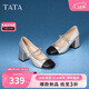 他她（TATA）高跟瑪麗珍鞋單鞋女銀色小香風(fēng)女款7YA07AQ4 銀/黑色 38