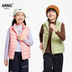 安奈兒（Annil）童裝男童女童輕薄羽絨馬甲2024冬款三防保暖親子裝 蘆葦綠 120 