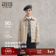 Teenie Weenie小熊女裝羽絨服2025冬季新款短款燈芯絨拼接翻領(lǐng)外套 卡其色 S