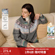 茵曼2025冬季女裝新款費爾島簡(jiǎn)約雙頭拉鏈開(kāi)衫毛衣寬松針織外套 灰色 L