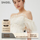SNIDEL春夏甜美一字領(lǐng)露肩荷葉邊薄紗襯衫上衣SWFB241136 象牙白 均碼 （F）