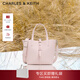 CHARLES&KEITH簡(jiǎn)約通勤手提水桶包菜籃子包生日情人節禮物送女友CK2-10151518 Cotton Candy Pink棉花糖粉 S