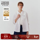 Teenie Weenie小熊女裝襯衫夏季松弛老錢(qián)氣質(zhì)亞麻白色長(cháng)袖襯衣 白色 S