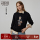 Teenie Weenie小熊秋季簡(jiǎn)約圓領(lǐng)套頭衛衣學(xué)院風(fēng)短款上衣休閑時(shí)尚女 黑色 S (160) 【尺碼偏大，建議拍小一碼】