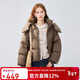 秋水伊人休閑連帽短款羽絨服2025冬季新款女裝小個(gè)子90白鴨絨外套