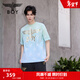 BOY LONDON【薄荷曼波】夏季經(jīng)典鷹標滿(mǎn)印針織短袖T恤N01002 藍色 M