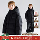 Mucmukn【安心絨】復古提花肌理強防水涂層羽絨服90白鴨絨高充絨男童 黑色 150 cm 充絨量 170g
