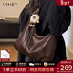 viney牛皮斜挎包包女包大容量托特包通勤生日情人節禮物送女友老婆 【咖色】新年送女生高級感實(shí)用品牌單肩大包 時(shí)尚輕奢百搭休閑洋氣腋下包