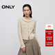 ONLY2025秋季新款純色百搭海軍領(lǐng)短款開(kāi)衫長(cháng)袖針織衫女|12533B006 A48豆腐白色 M