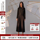例外（EXCEPTION）新中式女裝新款 秋冬立領(lǐng)中長(cháng)款冷染工藝H型連衣裙 黑色/99 M