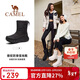 駱駝（CAMEL）冬季雪地靴女款厚底加絨保暖棉鞋防潑水短靴子F24C026613