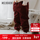 Milkbarn兒童燈芯絨外套男女童外出衣服寶寶秋季保暖童裝 漿果紅色（長(cháng)褲） 100 cm