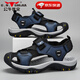 公牛世家涼鞋男2026新款輕便軟底外穿防滑包頭沙灘鞋夏季休閑鏤空洞洞鞋 藍色【GN123101486】 41(運動(dòng)鞋碼)