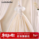 蘿卜唄唄女童禮服裙兒童裝公主裙婚紗裙走秀服鋼琴主持表演服 香檳色 150