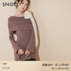 SNIDEL秋冬斜領(lǐng)露肩蝴蝶結肩帶修身針織連衣裙SWNO245226 摩卡棕 均碼 （F）