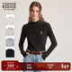 Teenie Weenie小熊女裝T恤2025秋季新款柔軟舒適小高領(lǐng)長(cháng)袖打底衫 黑色 S
