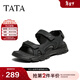 他她（TATA）運動(dòng)休閑涼鞋男戶(hù)外厚底真皮沙灘鞋2025秋季新款27B17BL5 黑色 41