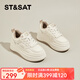 星期六加絨加厚板鞋女厚底增高冬季新款學(xué)生小白鞋百搭戶(hù)外休閑棉鞋 米白 加絨 跟高6cm 37 (235mm) 標準碼
