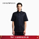 EMPORIO ARMANI/阿瑪尼官方旗艦新款男士翻領(lǐng)短袖紐扣休閑襯衫26年春季 UB118-海軍藍色 M  (推薦：135-150斤)