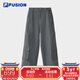 FILA FUSION 斐樂(lè )潮牌梭織長(cháng)褲女新款時(shí)尚寬松休閑工裝褲褲子女運動(dòng)褲 默魅灰-DY M