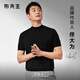 布先生明星同款可機洗毛T羊毛短袖毛衣男士針織打底衫 【小高領(lǐng)】鋼琴黑 XL (180)