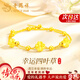 老鳳祥四葉草黃金手鏈女足金高級感首飾新年情人節禮物送女朋友老婆生日 三生三世足金四葉草+贈S925銀雙層手鏈