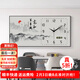 墨派餐廳裝飾畫(huà)帶鐘表萬(wàn)年歷電子鐘掛畫(huà)客廳家用時(shí)尚日歷表時(shí)鐘壁畫(huà) 10山水家和 120*60cm晶瓷