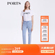 PORTS寶姿女裝褲子春夏時(shí)尚破洞牛仔小腳褲九分褲SM8P021MZD013 晴空藍 L (8)