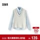 森馬（Semir）[商場(chǎng)同款]長(cháng)袖襯衫女襯衣V領(lǐng)背心2025春寬松兩件套101125105011