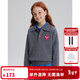 ELLE KIDS童裝 學(xué)院風(fēng)愛(ài)心繡標針織女童秋裝翻領(lǐng)毛衣/半身裙可選 灰色-上衣 165 (M)