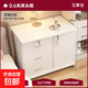 床頭收納柜臥室帶鎖家用小柜子2026新款置物架儲物一體床邊柜 【三抽一門(mén)】珍珠白色60*34*59cm