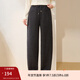 纖莉秀【舒適保暖加絨褲子】大碼女裝簡(jiǎn)約直筒褲胖mm2025冬裝新款4974 深灰色 L