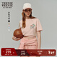 Teenie Weenie小熊女裝字母T恤2025夏季簡(jiǎn)約基礎圓領(lǐng)休閑短袖 粉色 M