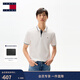 TOMMY JEANS【鑲邊翻領(lǐng)】春夏男裝純棉珠地網(wǎng)眼美式潮流短袖T恤POLO衫 白色YBL M