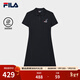 FILA 斐樂(lè )官方女子針織連衣裙夏新款時(shí)尚休閑純棉基礎POLO裙 傳奇藍-NV L 170/88A/L