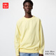 優(yōu)衣庫男裝女裝棉混紡圓領(lǐng)針織衫/長(cháng)袖毛衣毛衫484852 41 杏黃色 M