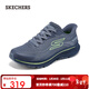 斯凱奇（Skechers）閃穿鞋秋冬新款男鞋一腳蹬休閑運動(dòng)鞋輕質(zhì)緩震220887 暗灰藍色/SLT 40