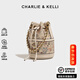 CHARLIE&KELLI CK品牌抽帶印花水桶包卡通動(dòng)漫單肩斜挎包包女款生日禮物女 米白色【情人節禮物送女友老婆實(shí)用】