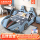 兒童床男孩汽車(chē)床新款實(shí)木床男童家用單人床卡通男生賽車(chē)真皮床 兒童床【顏色請備注】 1.8米*2.0米升級滿(mǎn)鋪框架結構