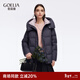 歌莉婭【95白鵝絨】加厚羽絨服女2025新款保暖面包服連帽外套1ECR8C080 48B深灰 XS
