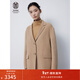 ERDOS【善系列】復古翻領(lǐng)寬松西裝外套千鳥(niǎo)格法式女毛呢大衣 沙米 160/84A/M