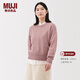 MUJI 女式 羊毛可水洗 中針距 圓領(lǐng)毛衣 女款針織衫25年冬季 女裝 粉紅色 XL (165/92A)