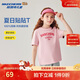 Skechers斯凱奇男女童純棉短袖T恤衫兒童夏季寬松透氣運動(dòng)上衣L225K055
