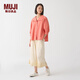 MUJIIDEE 女式 平紋 七分袖襯衫 女士襯衣外套春秋  GAD05C4S 紅色 L （165/88A）