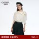 歌莉婭天絲上衣女穿搭2025新款今年流行短袖t恤小衫1E6R3B250 07W米色 S