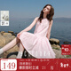 三彩獨醒2025夏季新款純棉連衣裙無(wú)袖背心裙寬松A字裙短裙F 蜜桃粉 M 160/84A