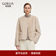 歌莉婭立體絞花肌理外套女2025新款冬季高級感短款夾克1ECL6F720 43W米駝 S
